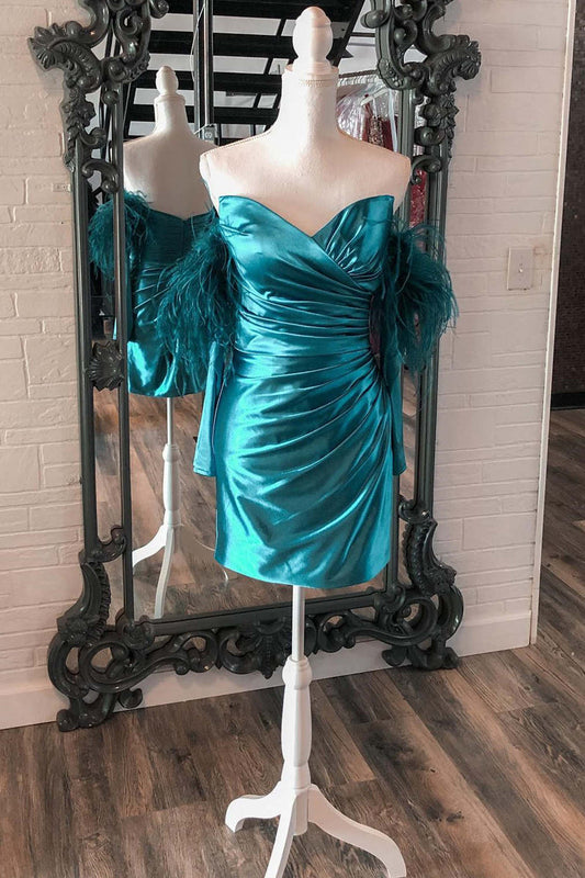 Peacock Blue Bodycon Homecoming Dress
