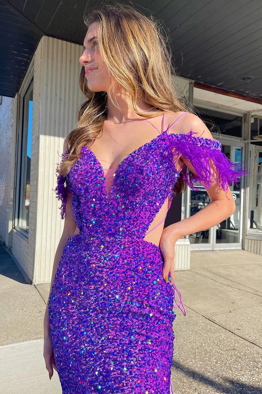 Sparkle Sequin Mermaid Off The Shoulder Prom Dress