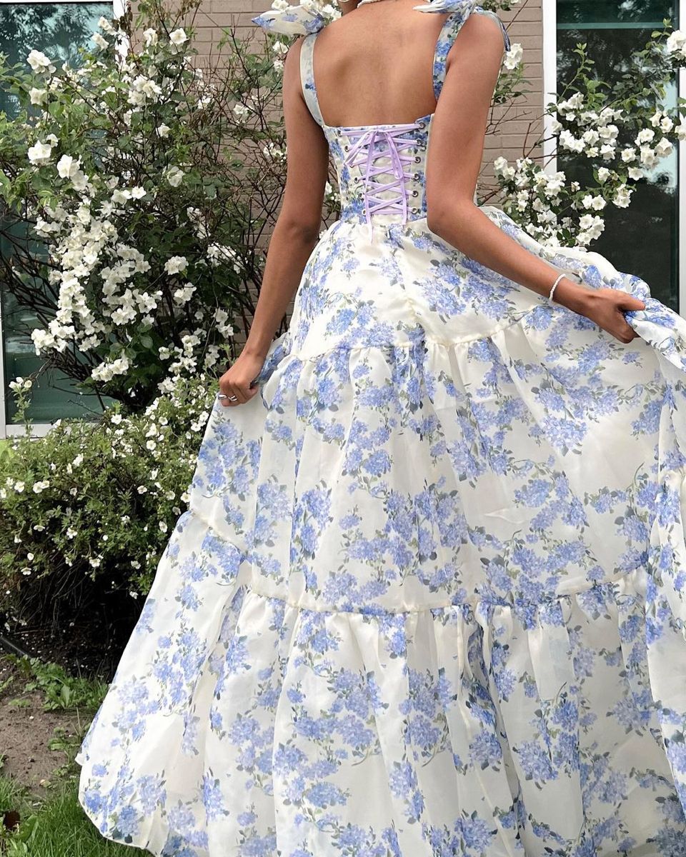 LTP1227,Special Floral Pattern Chiffon A-Line Prom Evening Dresses