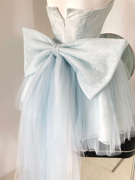 Baby Blue Sweetheart Homecoming Dresses Lace Short Prom Dresses,LTP3910