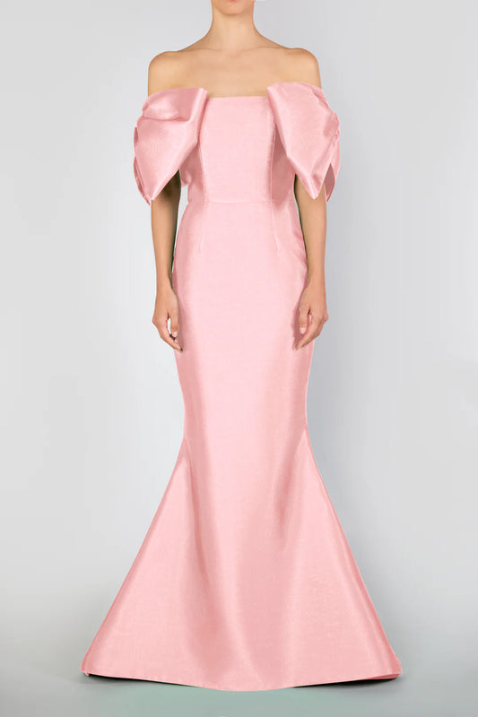 Baby Pink Mermaid Satin Long Prom Party Dresses,LTP4010