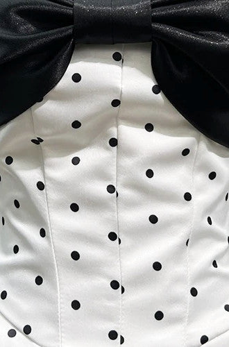 Black White Polka Dots Homecoming Dresses Sleeveless Birthday Dress