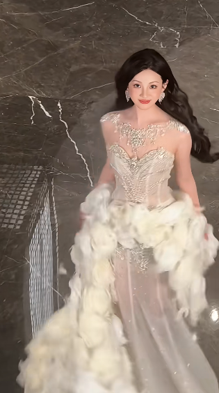 Unique Mermaid Tulle Sequin With Flowers Long Wedding Dresses