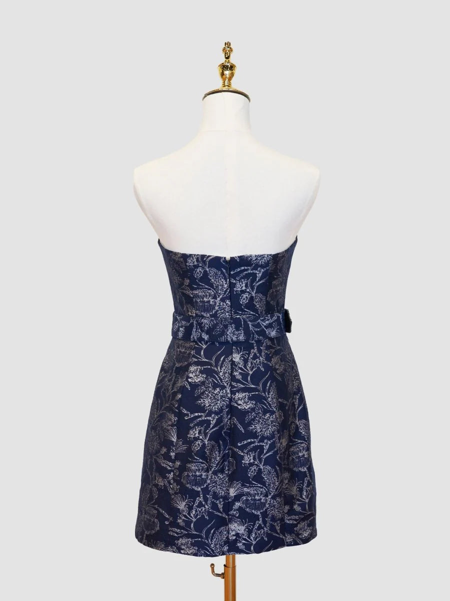 Strapless Floral Sheath Homecoming Dress Short Prom Party Dresses,LTP3967