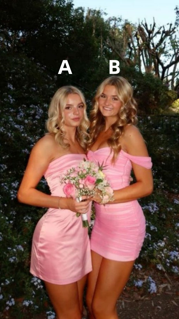 Cheap Homecoming Dresses Pink Mini Party Dress