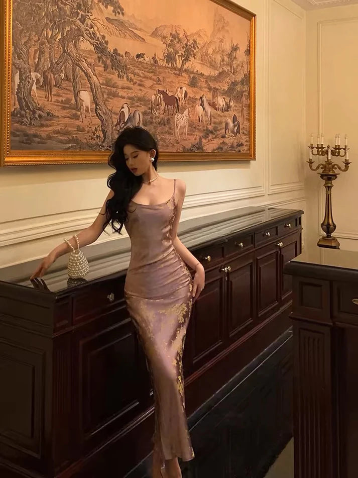 Classy Sheath Spaghetti Straps Lilac Prom Dresses Birthday Outfits Evening Gown , LTP3609