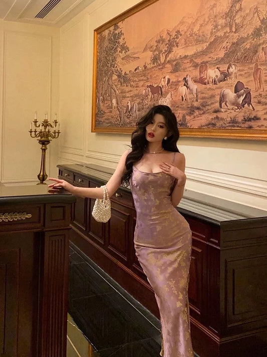 Classy Sheath Spaghetti Straps Lilac Prom Dresses Birthday Outfits Evening Gown , LTP3609