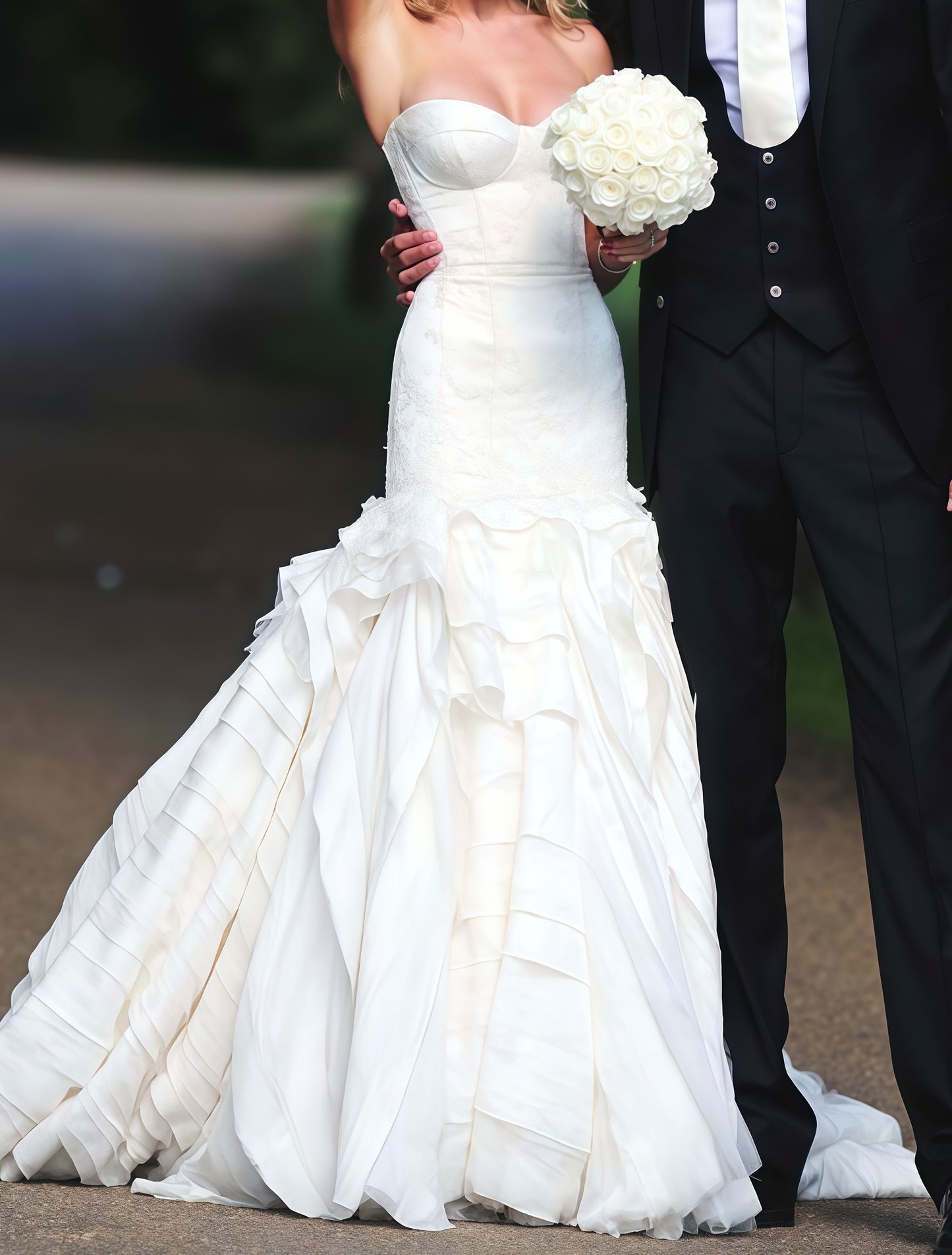 Classy White Mermaid Wedding Dress, Sleeveless Bridal Dress,LTP3549