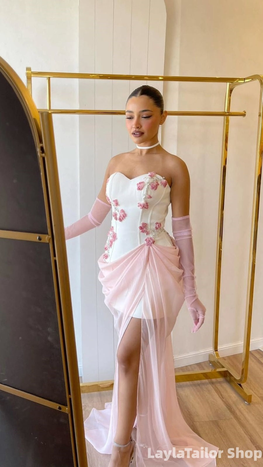 Cute Homecoming Dresses Floral Bodycon Party Dress With Chiffon Waist