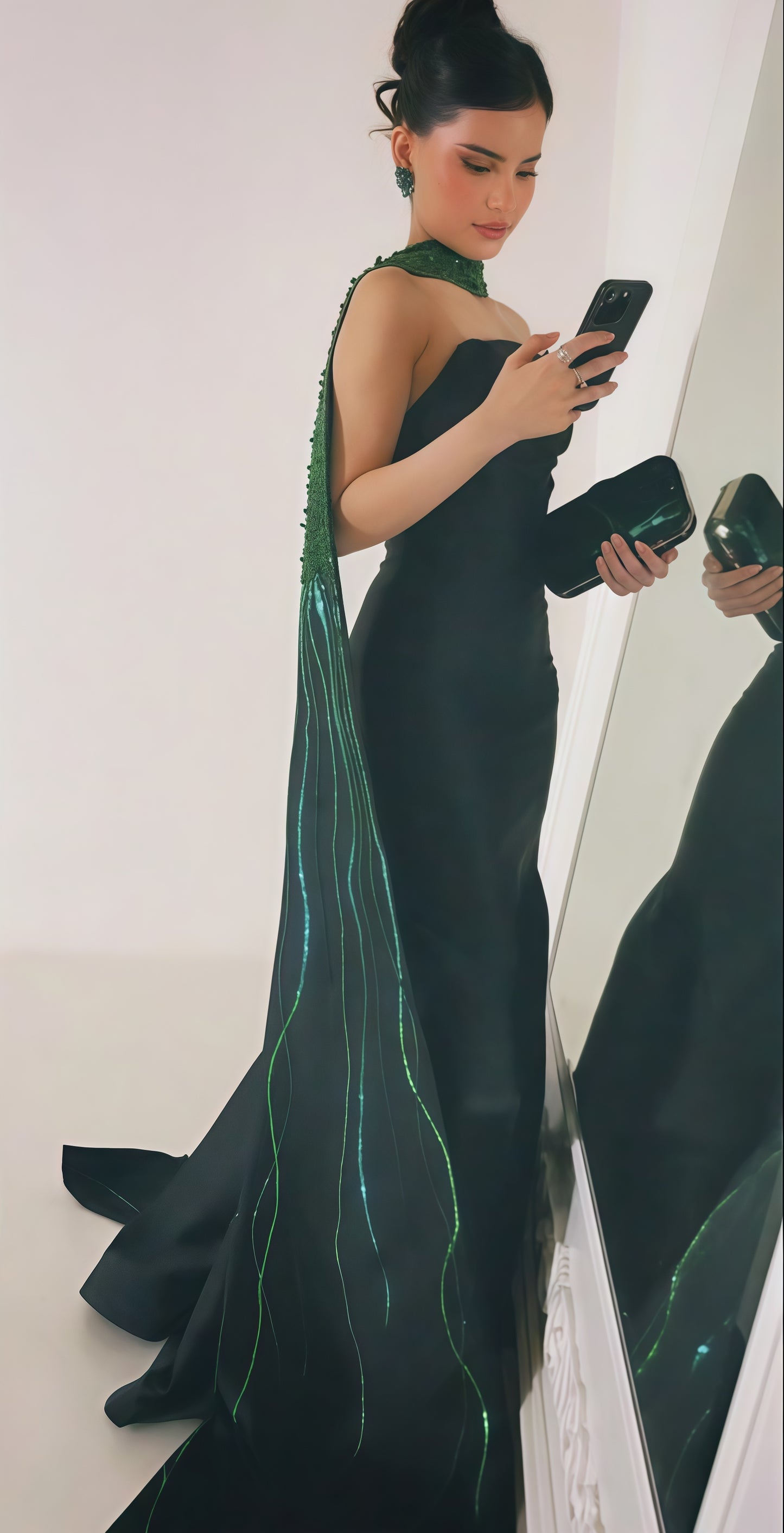 Dark Green Mermaid Prom Dress, Strapless Formal Gown, LTP3502
