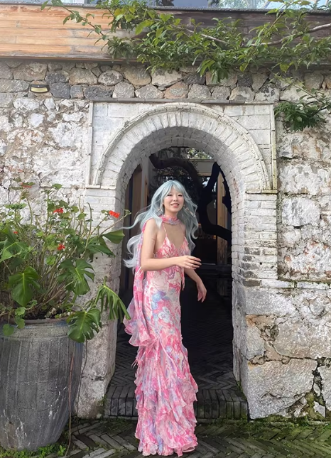 Vintage Pink Spaghetti Strap Mermaid Party Dresses Fairytale Chiffon Beaded Long Prom Dresses