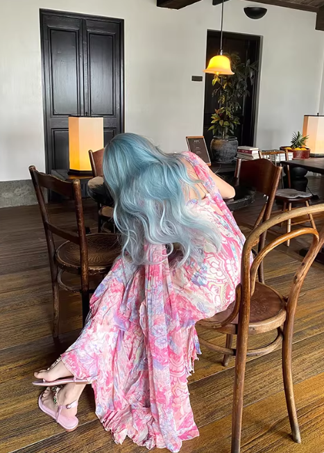 Vintage Pink Spaghetti Strap Mermaid Party Dresses Fairytale Chiffon Beaded Long Prom Dresses