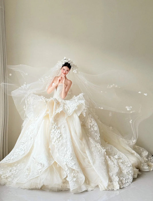 Timeless White Wedding Dress Tulle Sweetheart A-Line Bridal Gown Sleeveless Bridal Dresss
