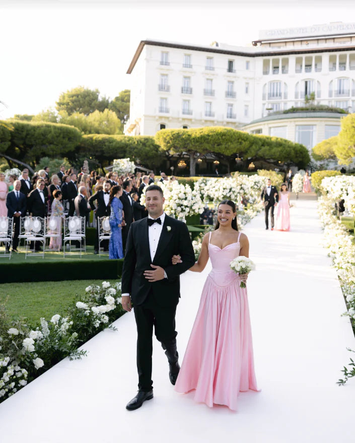 Elegant A Line V Neckline Floor-length Satin Long Pink Evening Dress Prom Dresses , LTP3638