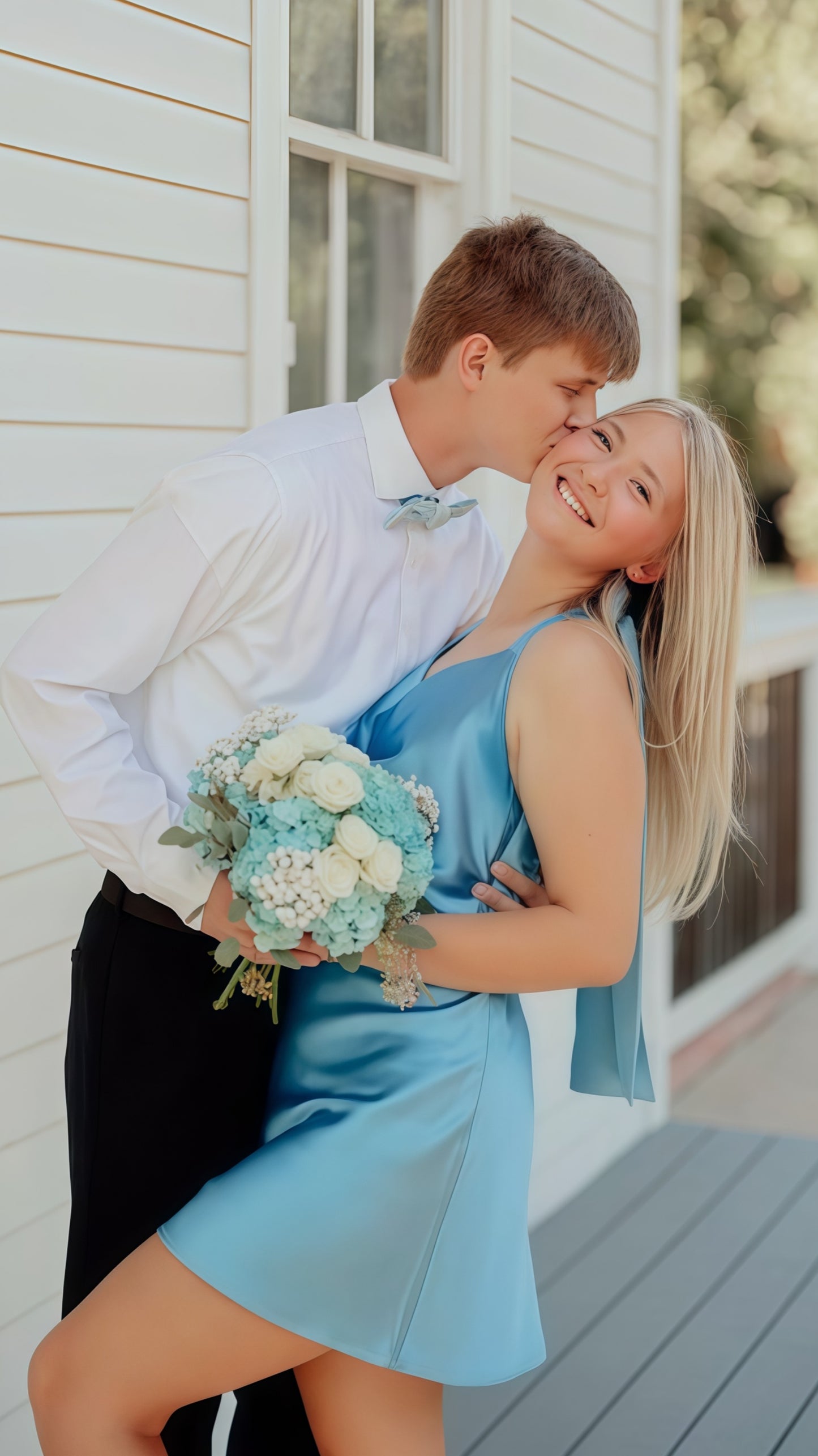 Elegant Blue V-neck Homecoming Dress Back To School Dresses, LTP3773