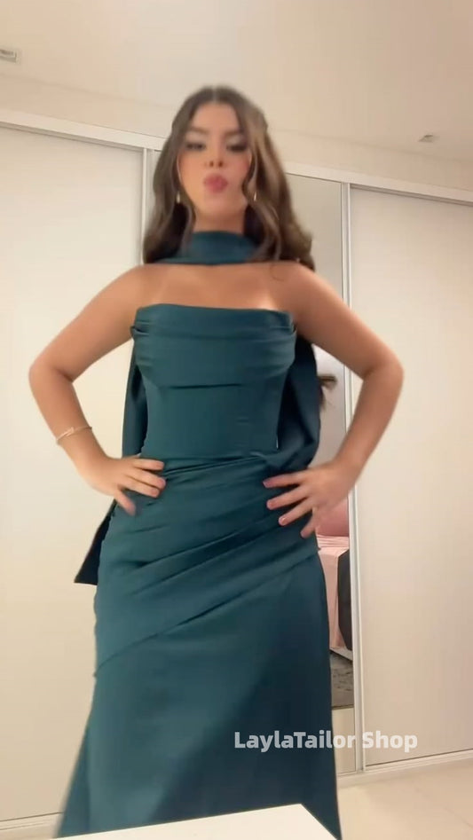 Elegant Bodycon Sheath Prom Dresses With Neck Belt,LTP4555