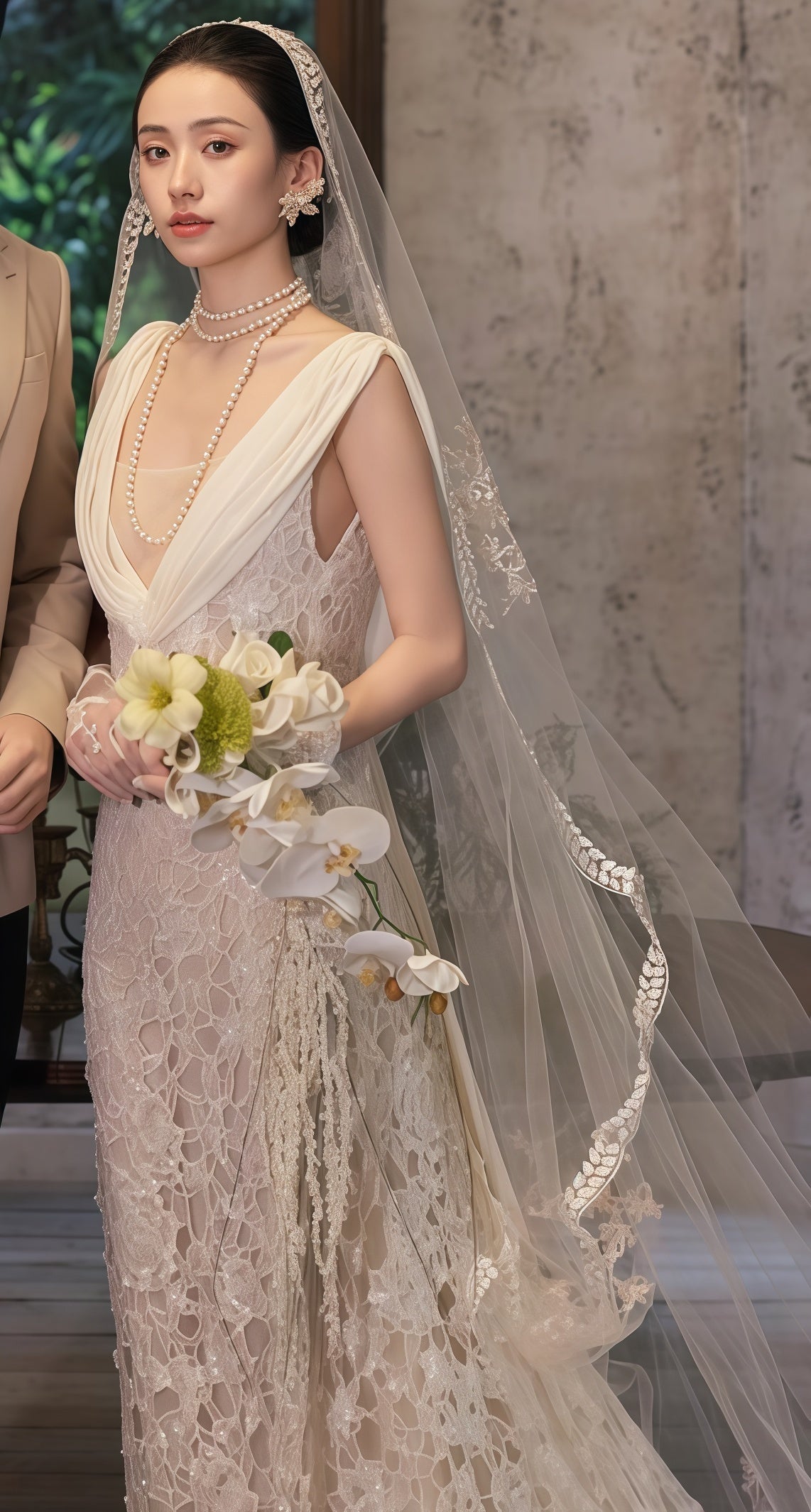 Fling Neck White Mermaid Lace Wedding Dress, Backless Long Bridal Wedding Gown,LTP3671