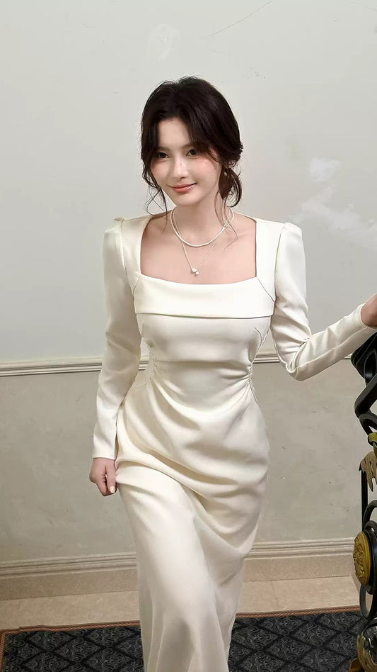 Formal Dress Ivory Mermaid Long Sleeves Party Dress,LTP4379