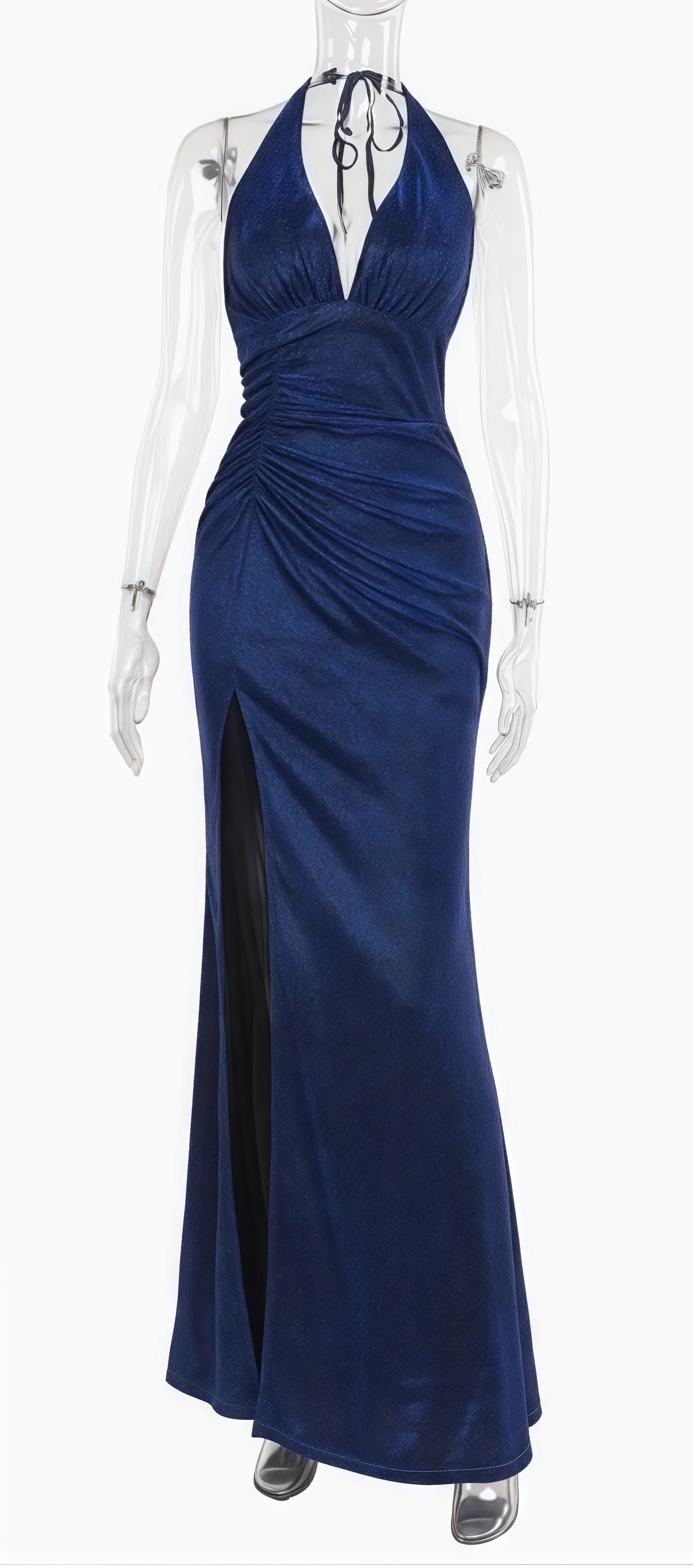 Glitter Halter Mermaid Prom Dresses, Sexy V-neck Evening Gown,LTP3565