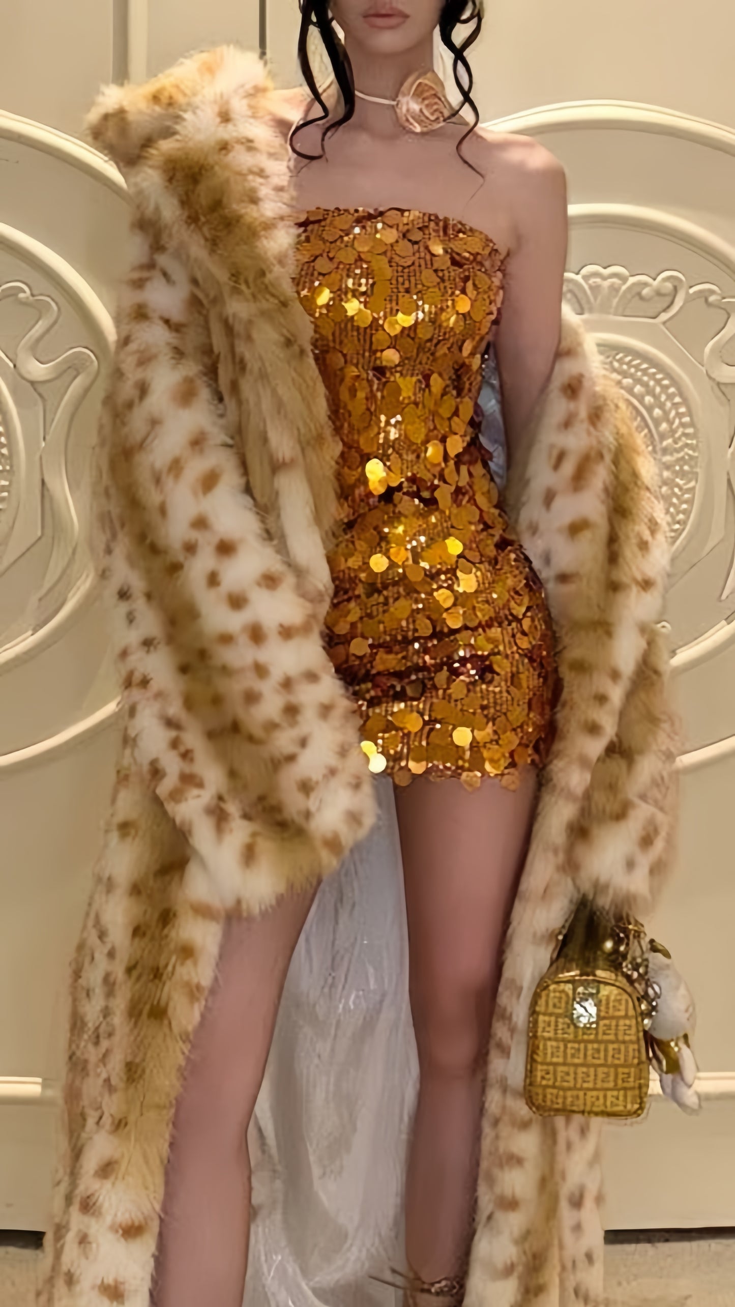 Gold Sequin Homecoming Dresses Strapless Mini Prom Party Dress,LTP3834