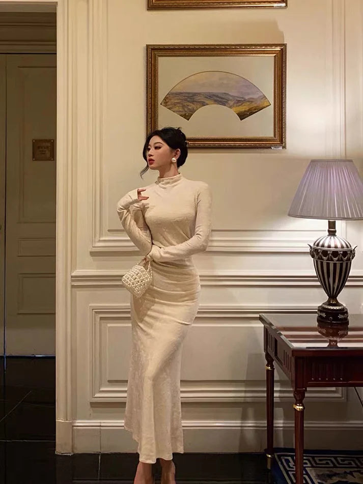 Gorgeous Mermaid High Neckline Ivory Date Night Dress Prom Dresses Birthday Outfits , LTP3620