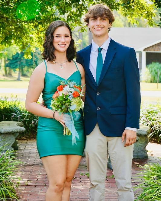 Green Bodycon Satin Homecoming Dresses, LTP3346