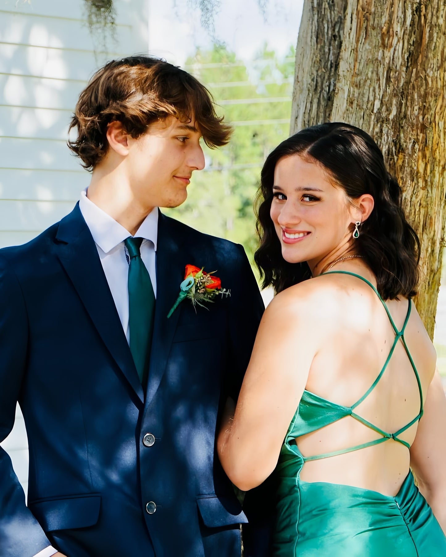 Green Bodycon Satin Homecoming Dresses, LTP3346