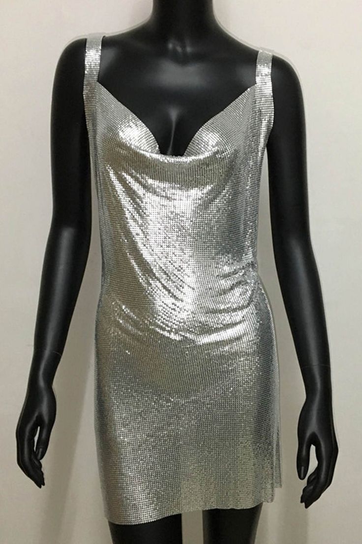 Halter Silver Gold Sequined Homecoming Dresses, LTP3251