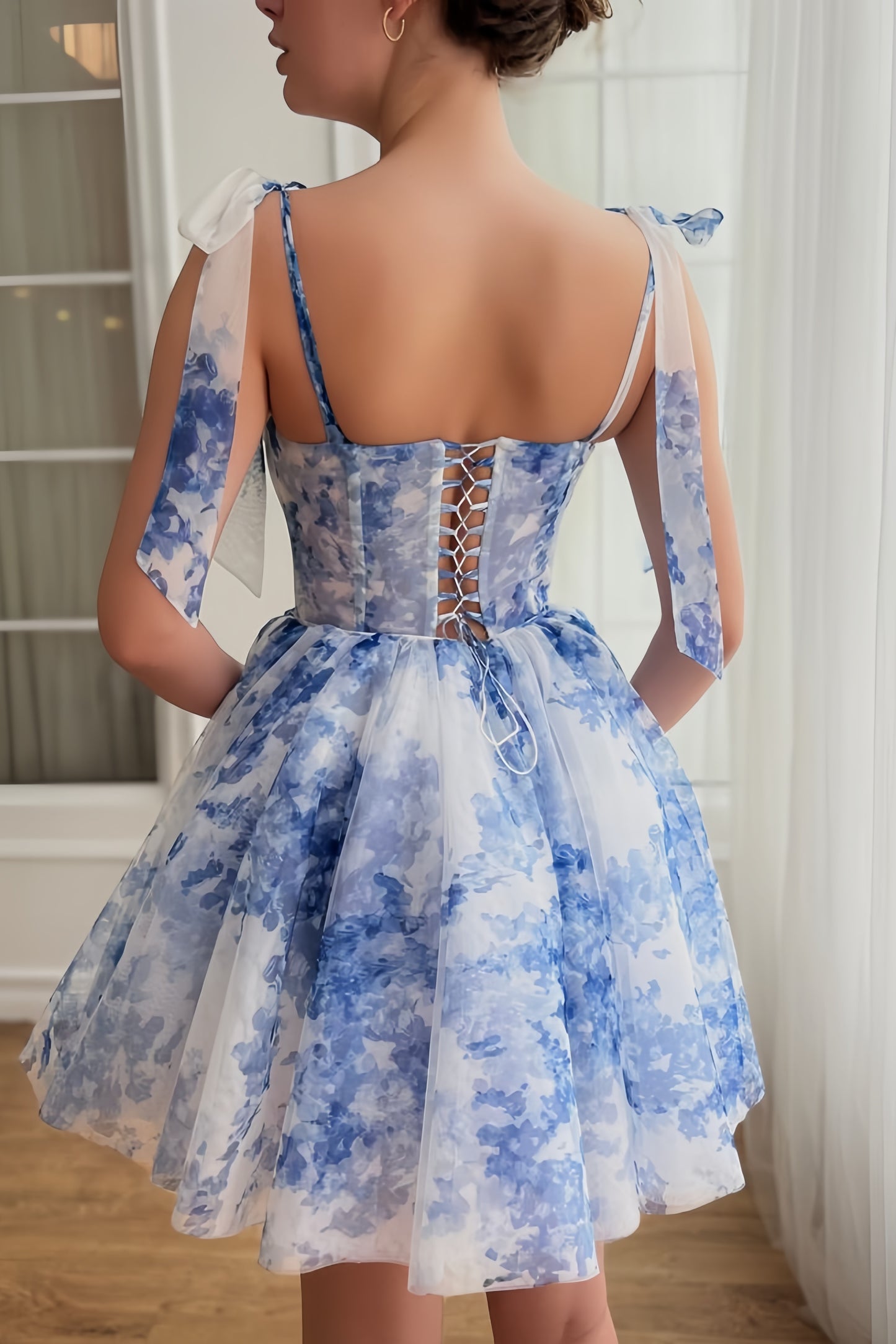 High Quality Chiffon Floral Print Homecoming Dresses, LTP3367