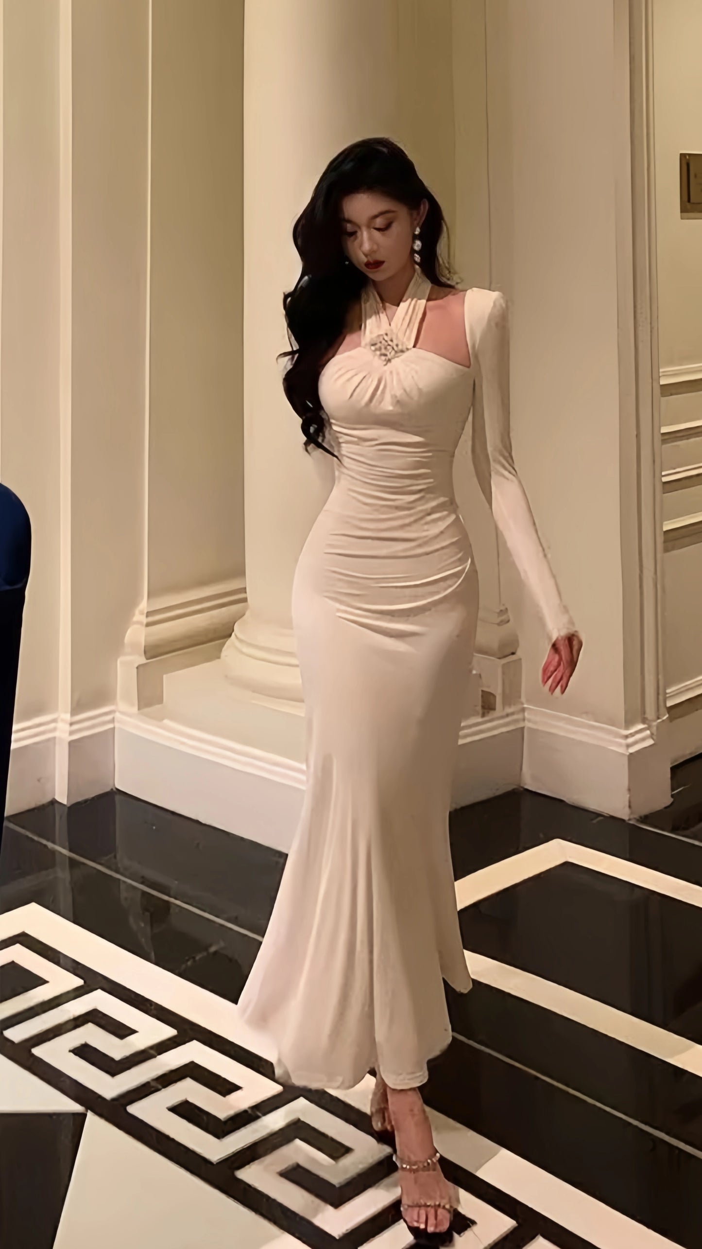 High Quality Italian Satin Mermaid Prom Dresses Bodycon Office Lady Outfits,LTP3977
