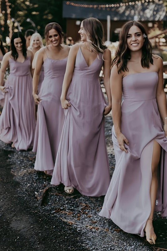 High Quality Lilac A-line Bridesmaid Dress, Sleeveless Long Wedding Party Dress,LTP3675