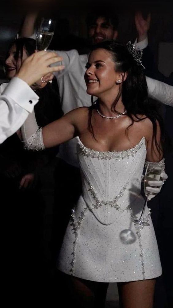 Homecoming Queen White Beaded Homecoming Dresses Sleeveless Mini Bridal Dress, LTP3233