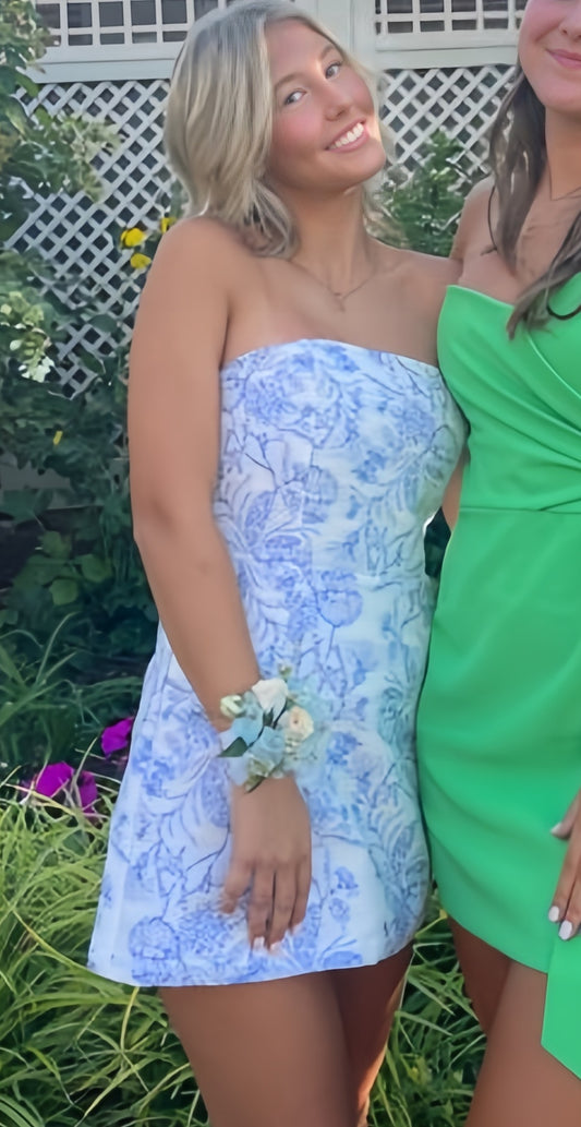 Hot Selling Floral Homecoming Dresses, Textured Mini Graduation Dress, LTP3356