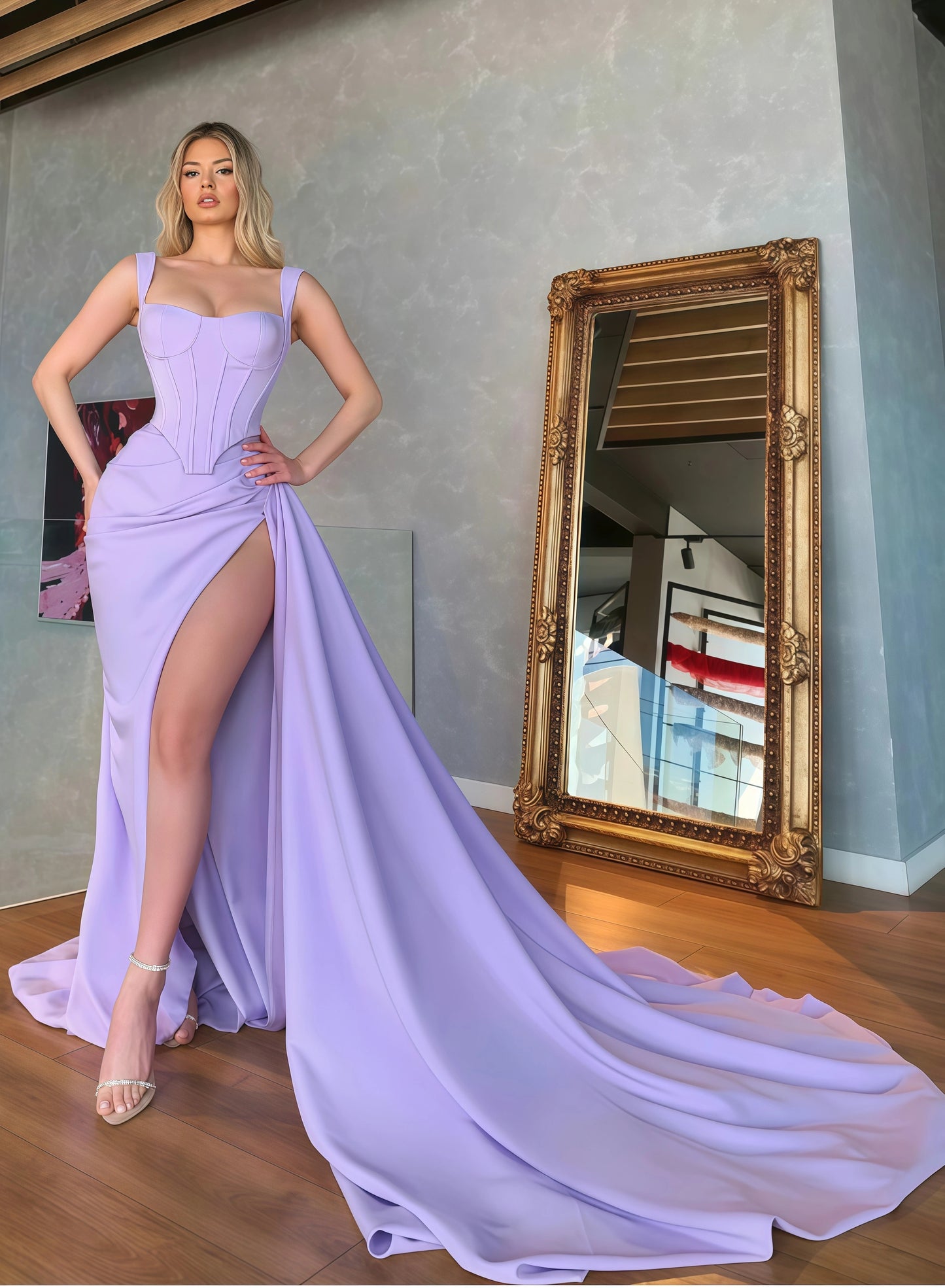 LTP0781,Unique Lilac Satin Mermaid Sexy Prom Dress Online Evening Formal Gown