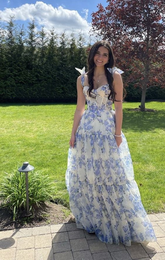 Lovely Floral A-Line Chiffon Junior/Senior Prom Dresses Laylatailor Shop Lovely Floral A-Line Chiffon Junior/Senior Prom Dresses Laylatailor Shop