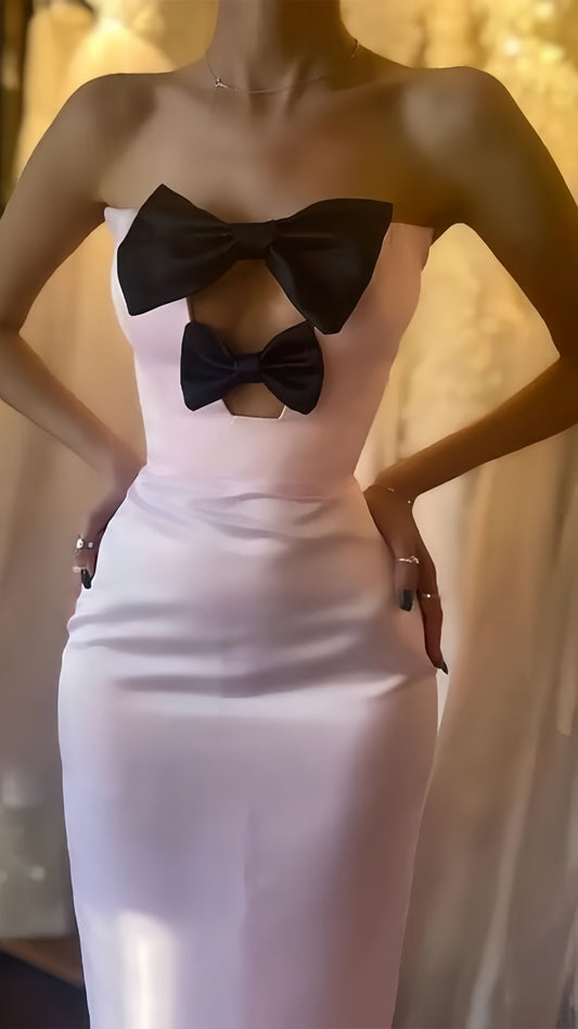 Light Pink Bodycon Homecoming Dresses Strapless Sexy Party Prom Dress,LTP3869