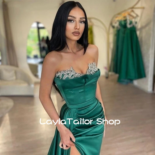 Long Green Sweetheart Prom Dresses Celebrate Party Dress