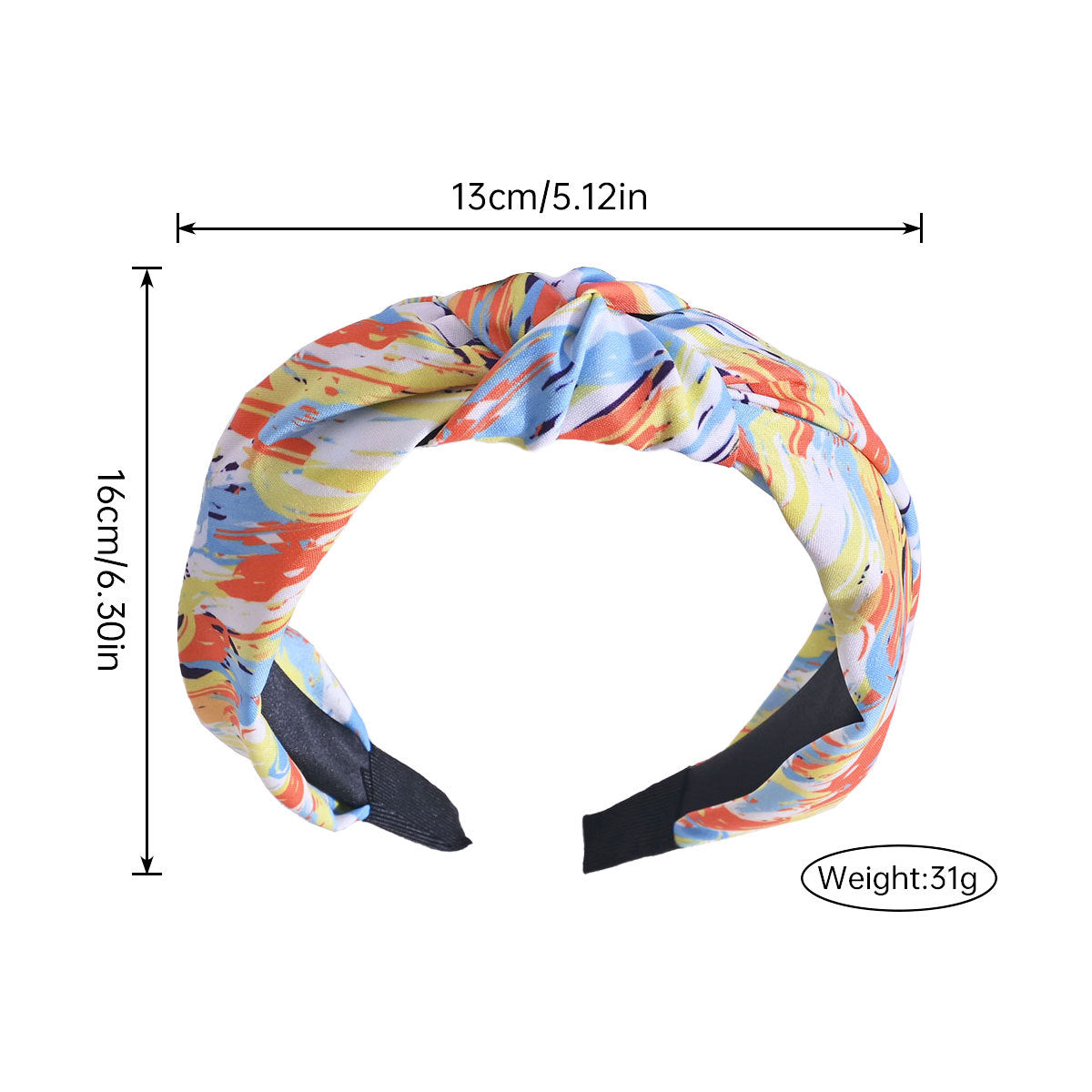Bohemian headband, wide-brimmed, crisscross knotted headband for women