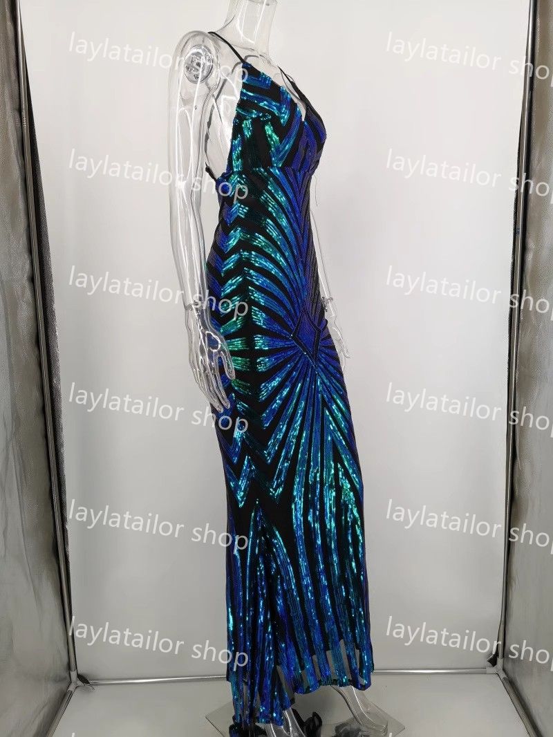 Discount Rose Gold Sequin Mermaid Prom Dresses 2024