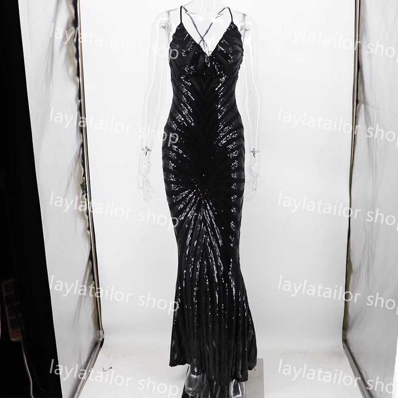 Discount Rose Gold Sequin Mermaid Prom Dresses 2024