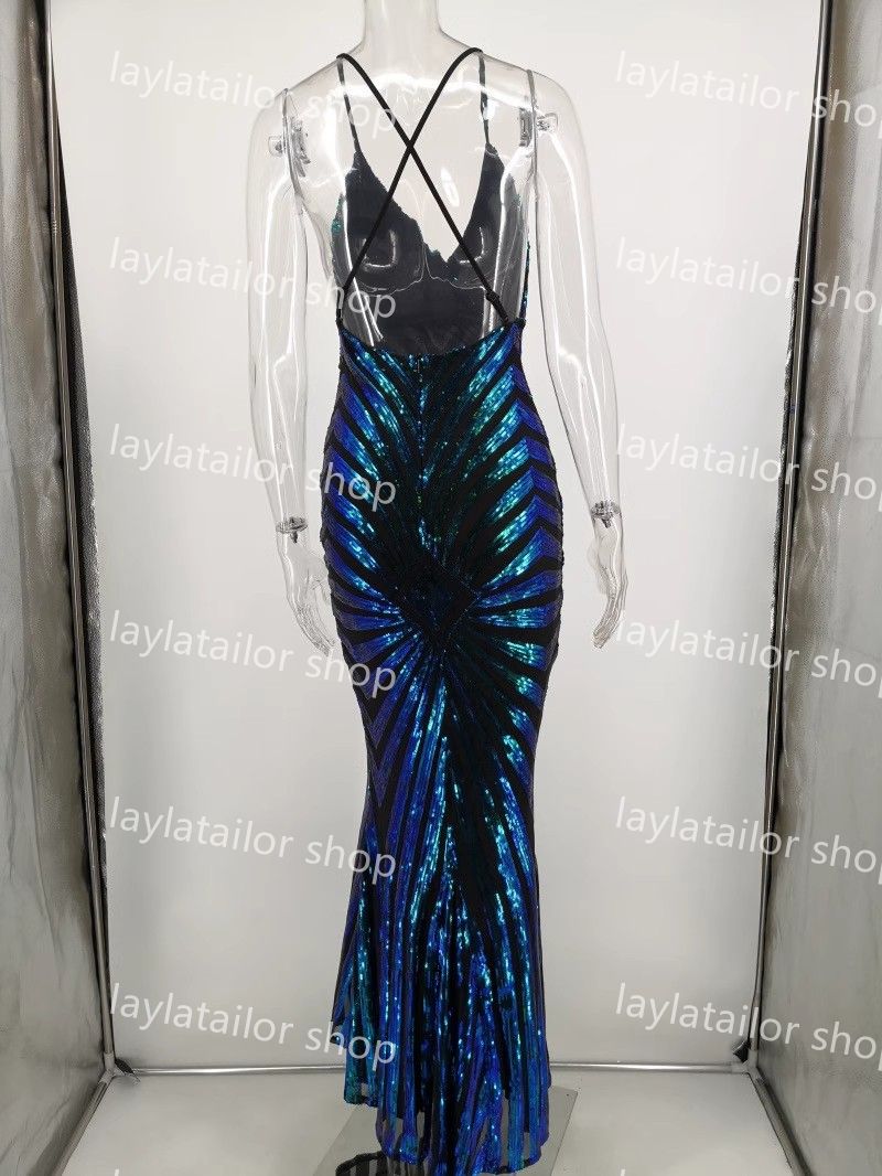Discount Rose Gold Sequin Mermaid Prom Dresses 2024