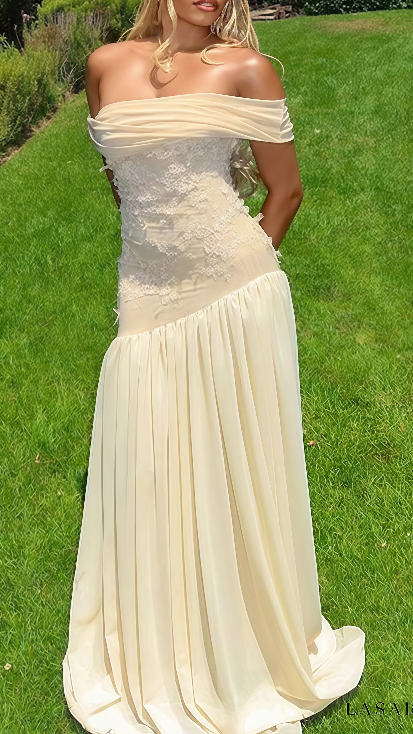 Off The Shoulder Chiffon Evening Party Dress, Appliques Prom Dress, LTP3498