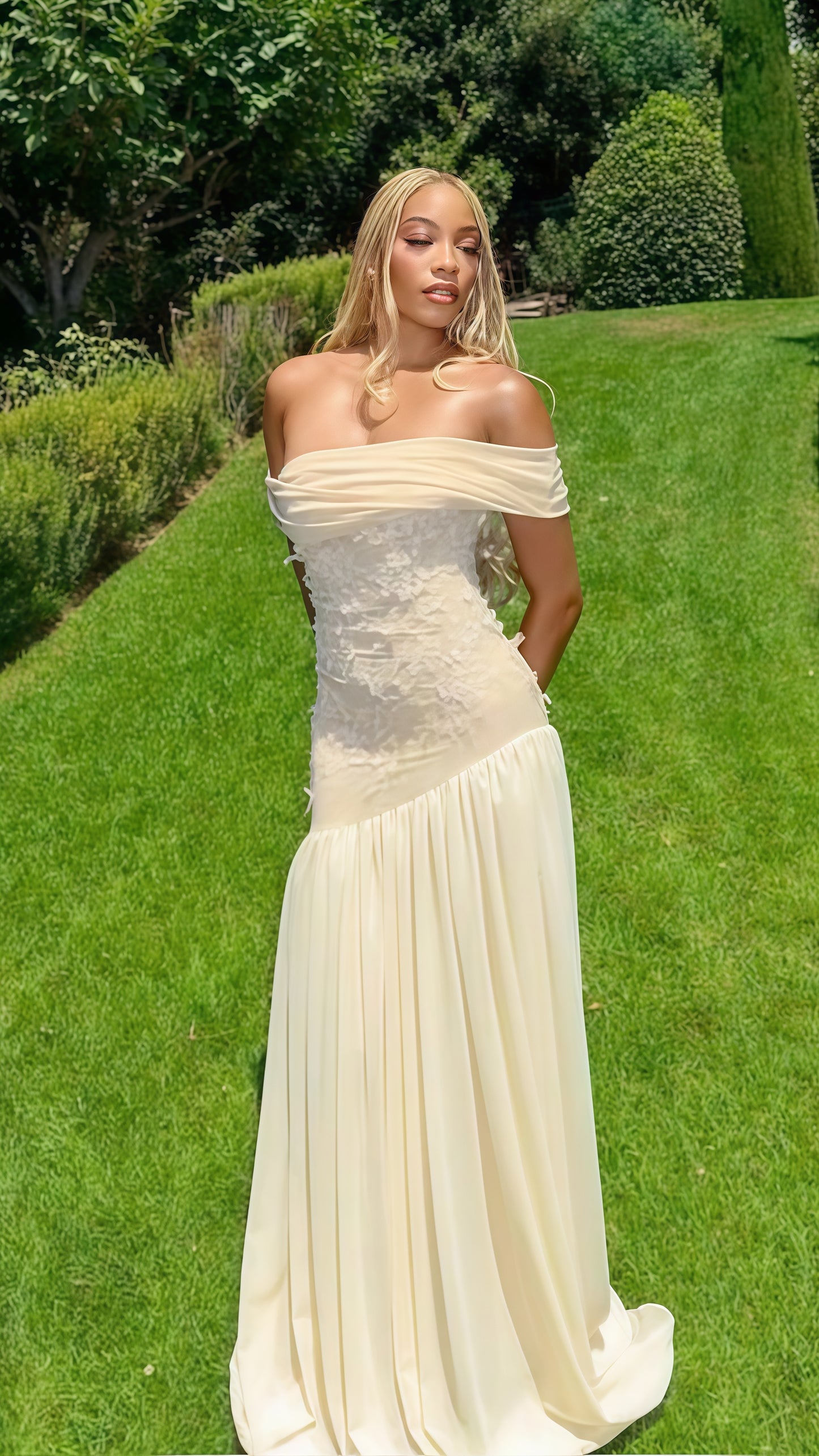 Off The Shoulder Chiffon Evening Party Dress, Appliques Prom Dress, LTP3498