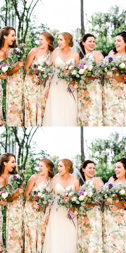 One Shoulder Floral Bridesmaid Dress, LTP3495