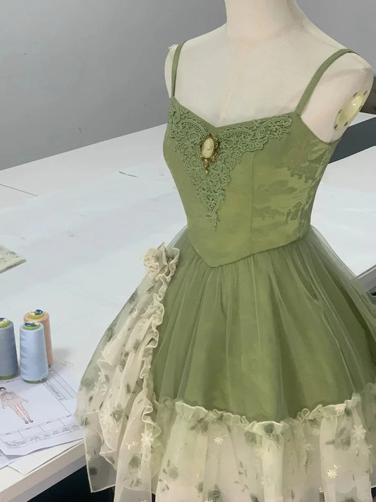 Vintage Green Strapless Ombre Tulle Mini Homecoming Dress LTP82589