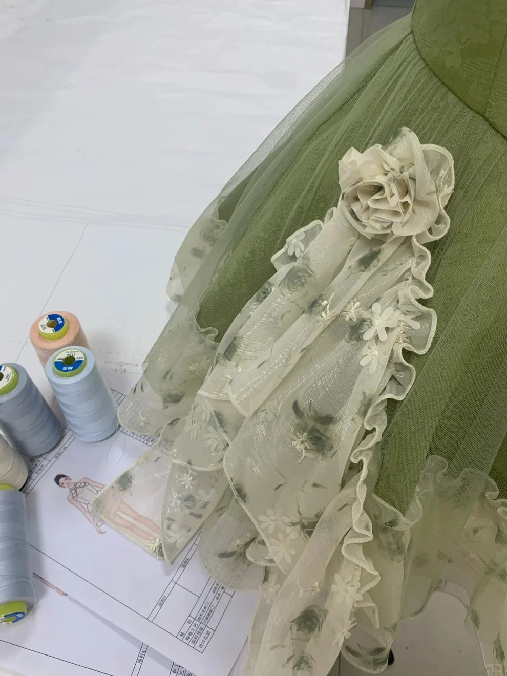 Vintage Green Strapless Ombre Tulle Mini Homecoming Dress LTP82589