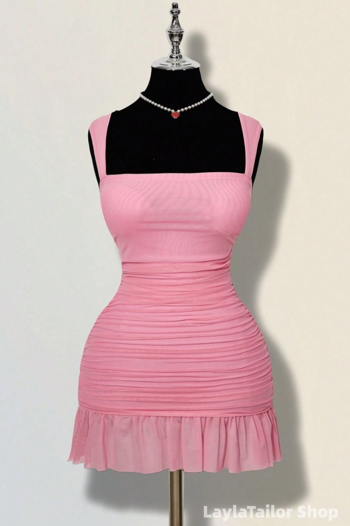 Pink Bodycon Homecoming Dress Cocktail Party Gown LTP82731