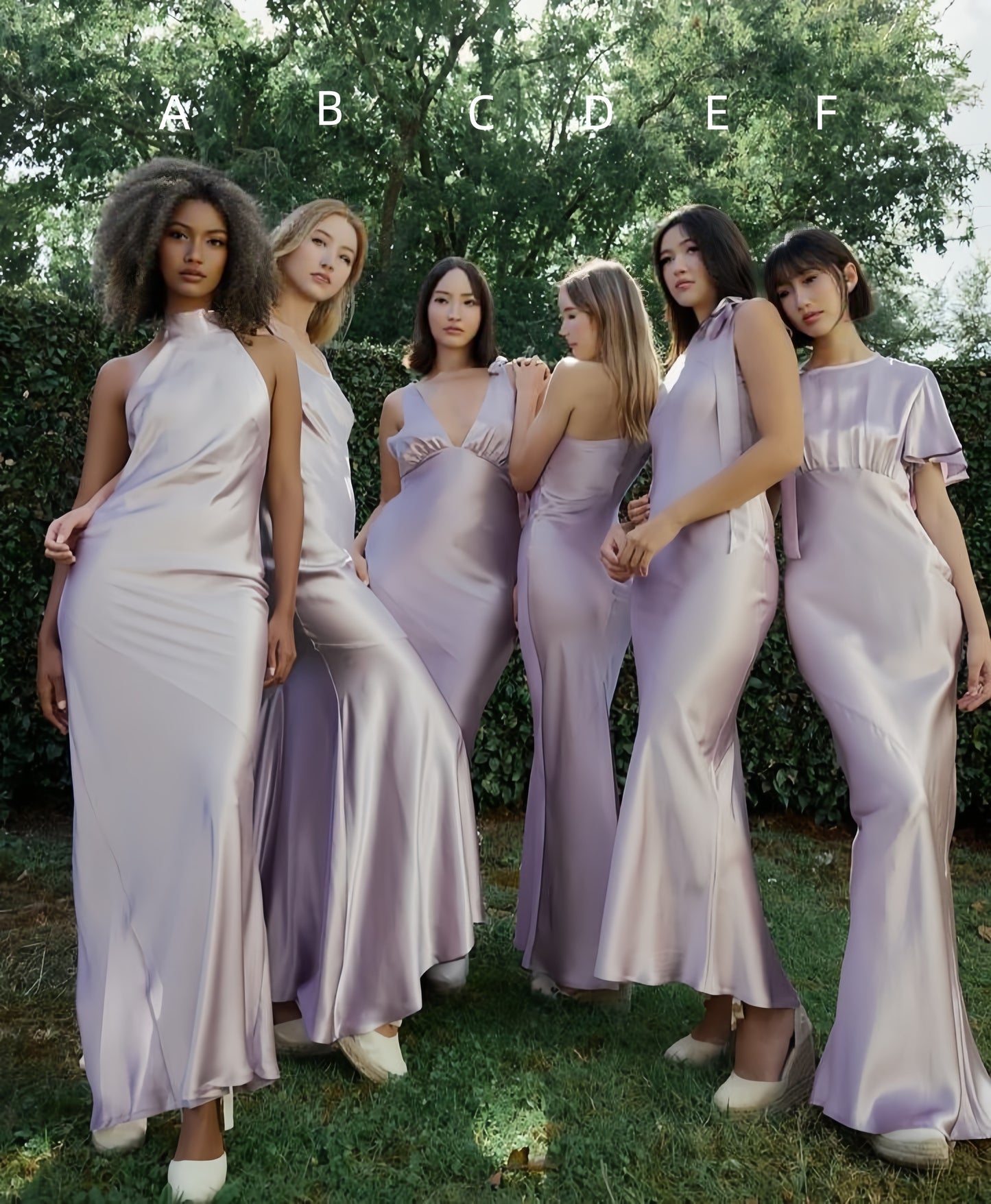 Pretty Lilac Satin Bridesmaid Dress, Sheath Bridal Party Dress,LTP3676