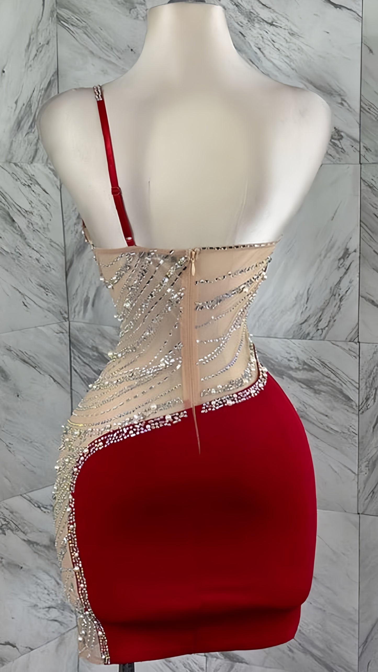 Red Bodycon Homecoming Dresses Beaded Short Prom Dress, LTP3888