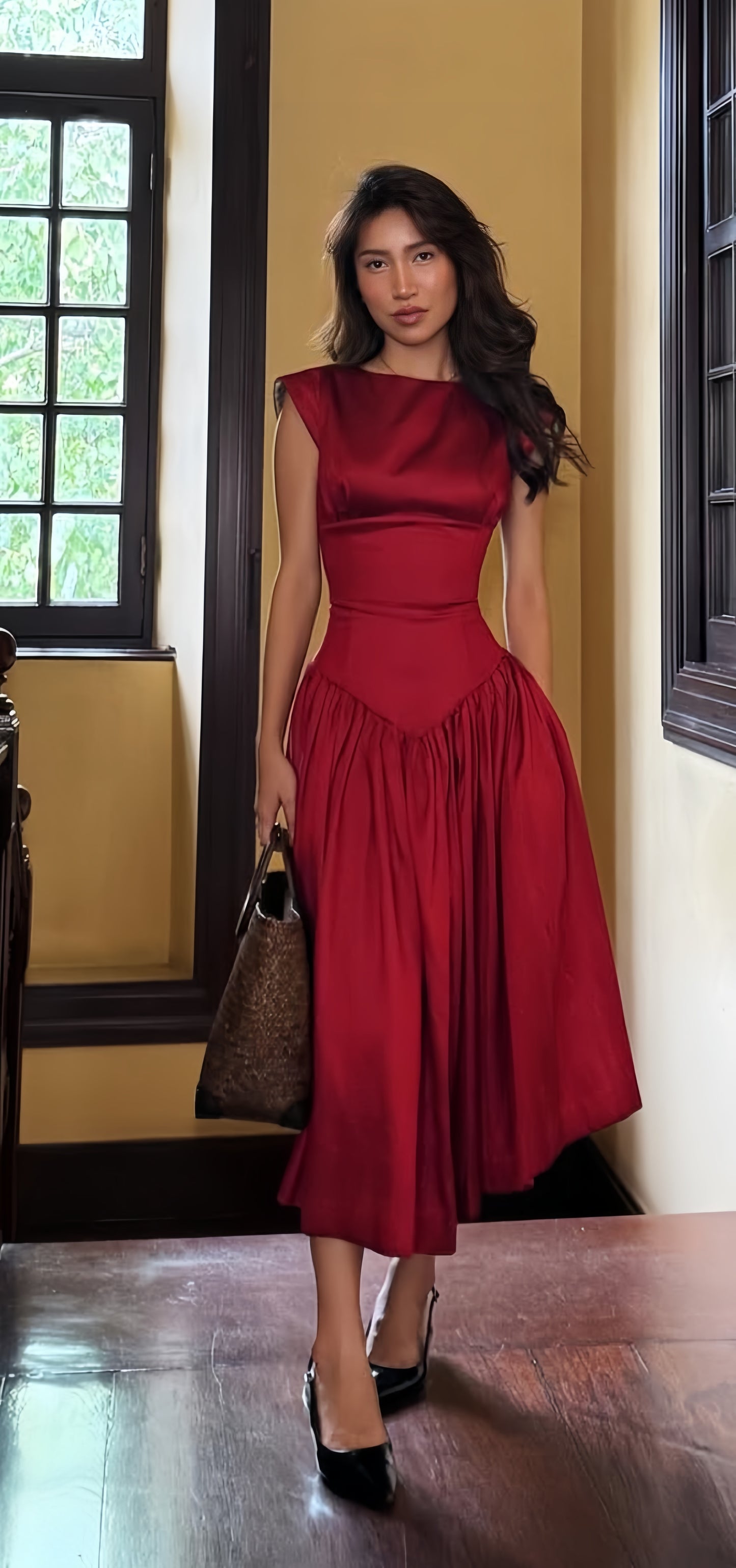 Red Prom Dresses Satin Evening Dress Cocktail Party Gown,LTP4285